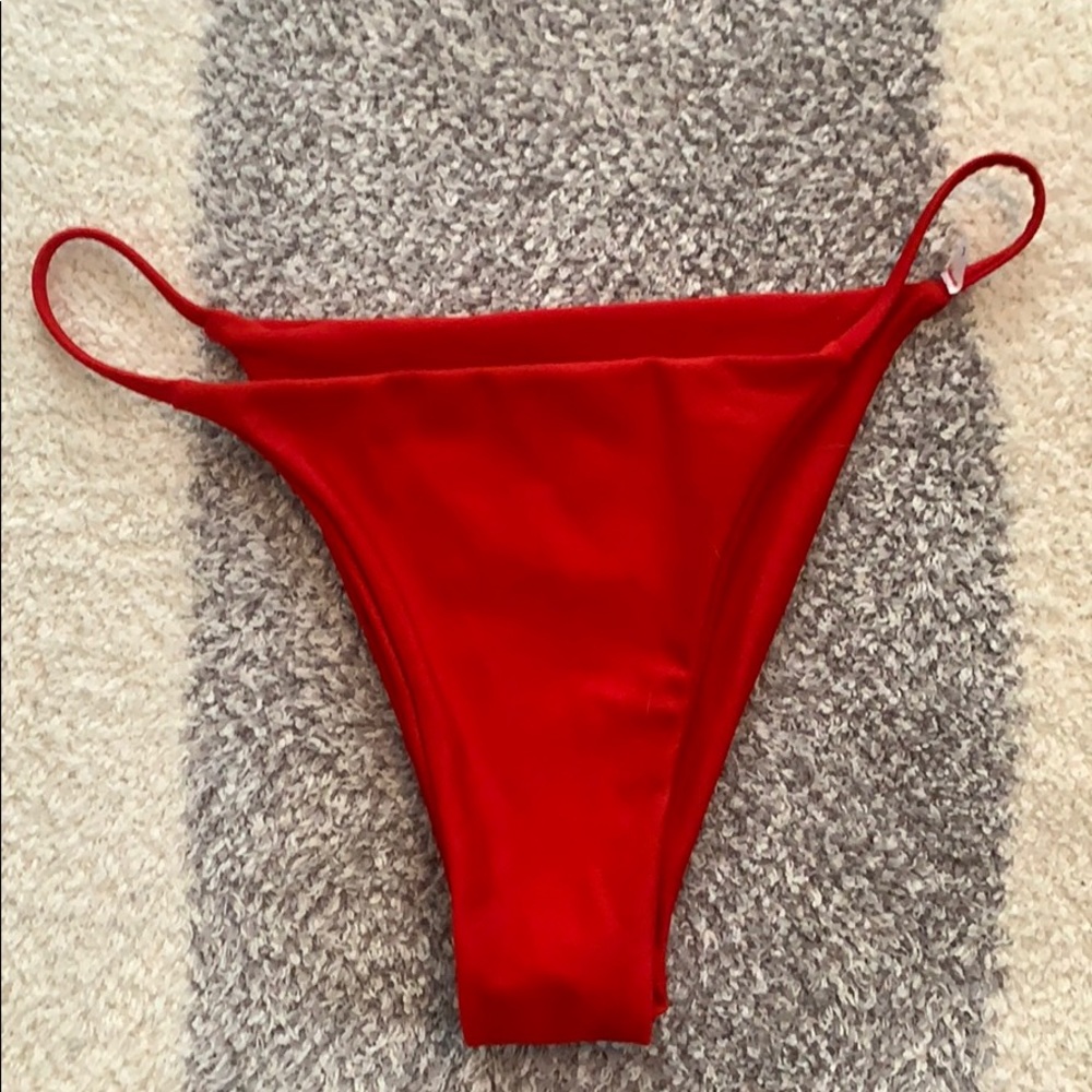 Red string bikini bottoms